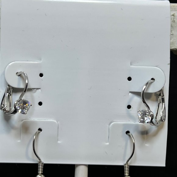 Lot Of 5 Beach Themed Silver Tone Pierced Earrings (3658) - Picture 7 of 10